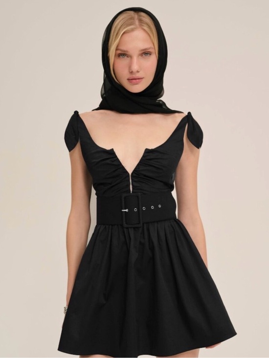 For Love And Lemons Dresses & Skirts - For Love & Lemons Black Mini Dress with Wide Belt